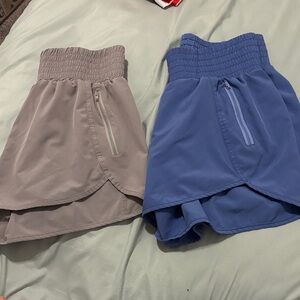 Gray and Blue Athletic Skorts